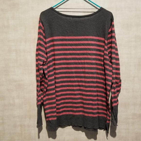 A.N.A. WOMAN PLUS LONG SLEEVE STRIPED SWEATER - Picture 5 of 6